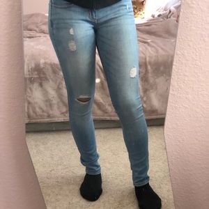 blue slight ripped jeans